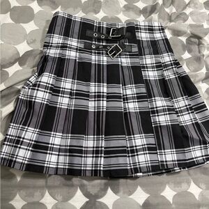 Plaid Black and White Women's Skirt